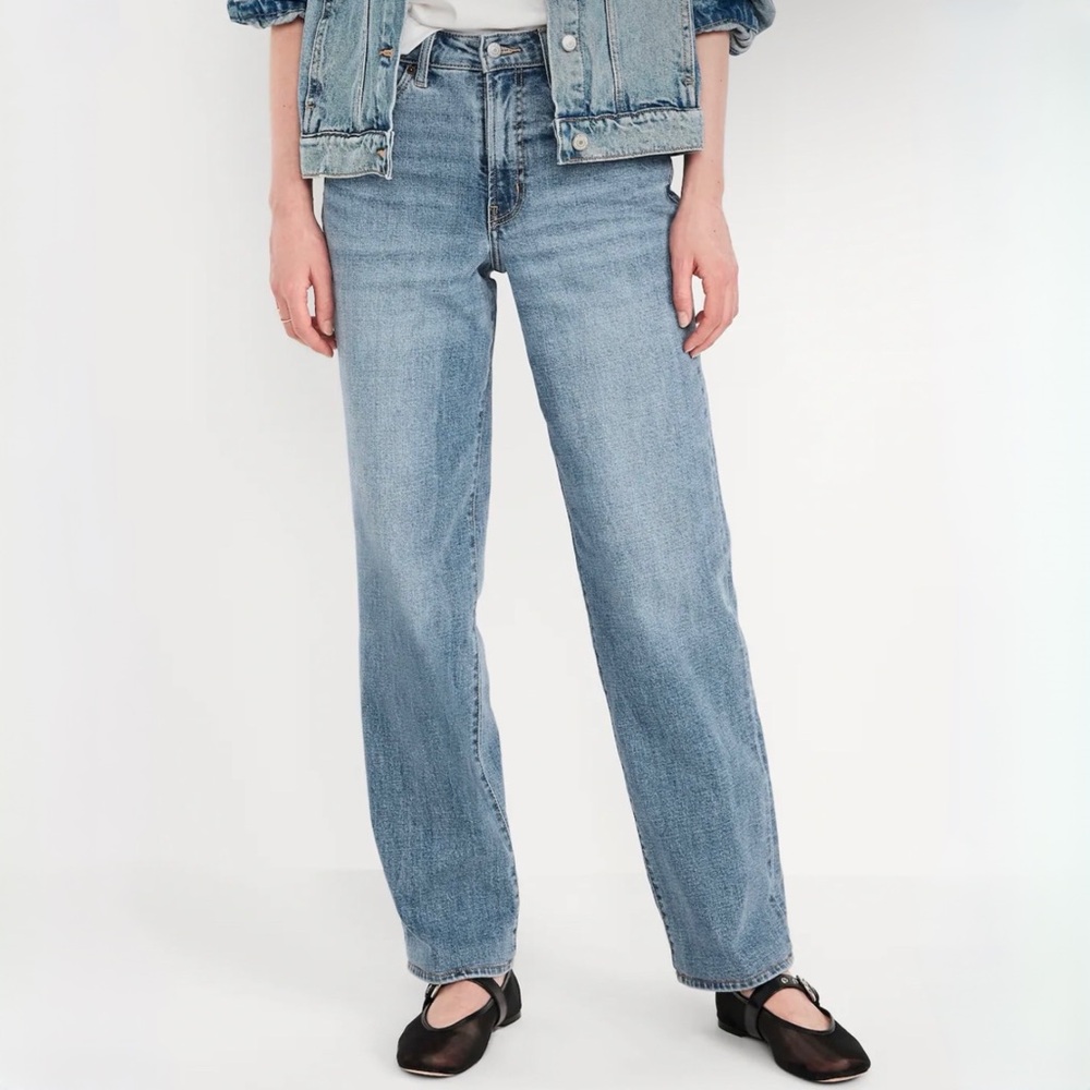 Old Navy Medium Wash OG Loose Relaxed Cotton Stretch High-Waisted Denim Jeans - Picture 8 of 8